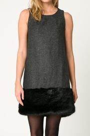  Faux-fur Trimmed Hem-dress