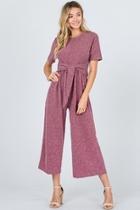  Pinstripe Tie-front Jumpsuit