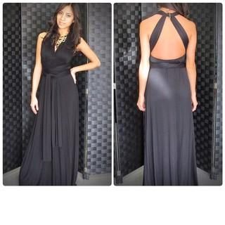  Black Wrap Maxi Dress