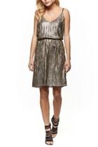  Metallic Pleated Dress