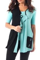  Snap Two-tone Vest