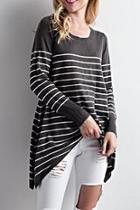  Striped Tunic Sweater