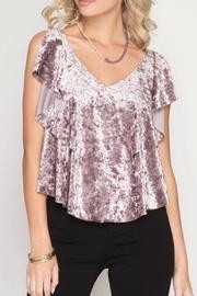  Velvet Ruffle Top