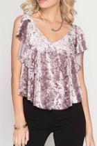  Velvet Ruffle Top