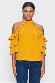  Mustard Cold-shoulder Top