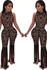  Black/gold Fringe Jumpsuit