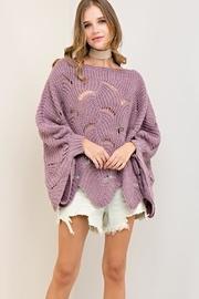 Batwing Scallop-edge Sweater