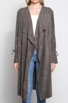  Bell-sleeve Sueded Duster