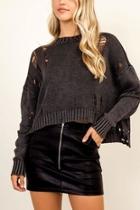  Charcoal Distressed Sweater