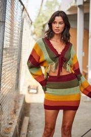  Multi-colored Stripe Skirt-set