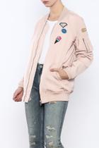  Patched Bomber Jacket