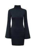  Turtleneck Bell-sleeve Dress