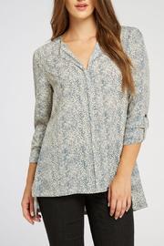  Pleated Print Blouse