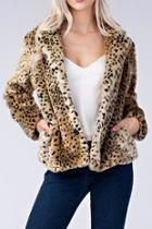  Leopard Faux Fur Coat