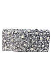  Bezel Set Pearl Glitter Flap Clutch