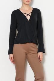  Cross Front Bell Sleeve Blouse