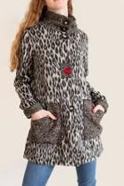  Black & Grey Cheetah Coat