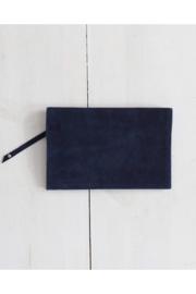  Foldover Clutch - Navy Suede