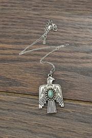  Sterling-silver-chain Natural-turquoise Thunderbird-necklace