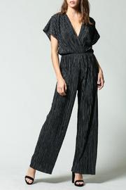  Pleated Faux Wrap Jumpsuit