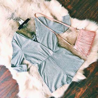  Grey Knit Romper