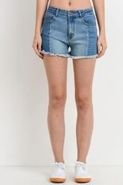  Paneled Denim Shorts
