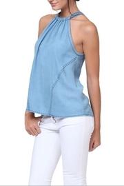  Denim High Neck Top