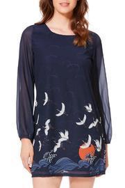 Crane Print Dress