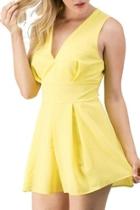  Yellow Solid Romper