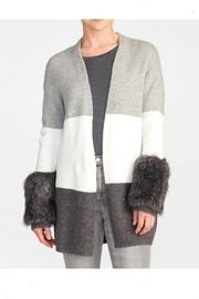  Fur Cuffed Cardigan