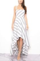  Striped High-low Dress