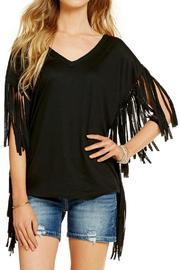  Black Fringe Top