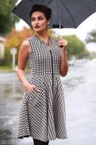  Houndstooth Zip Dress