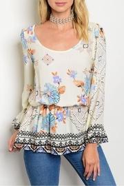  Cream Multifloral Top