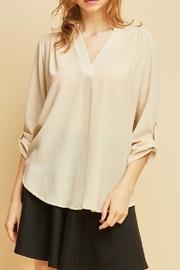  Beige Roll-up Top