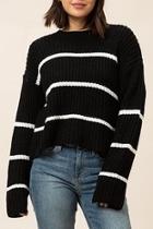  Black Striped Chunky-sweater