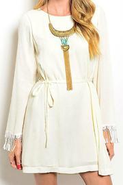  Fringe Sleeve Dress