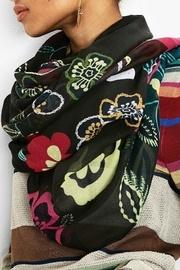 Black Abstract Floral Scarf