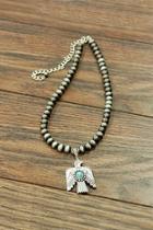  Natural-turquoise Thunderbird-western Pearl-necklace