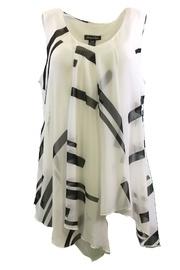  Black/white Sleeveless Tunic
