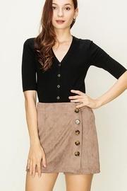  Suede Side-button Skort