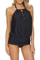  Cailyn Hi Neck Tankini Top