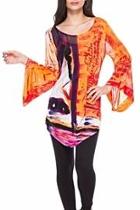  Hand Painted Bell Sleeve Top