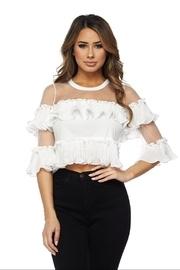  Ruffle Mesh Blouse