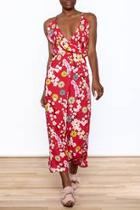  Red Floral Maxi Dress