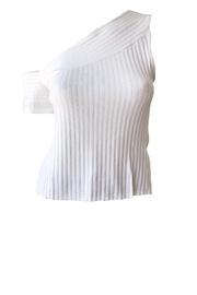  Ribbed One-sleeve Top