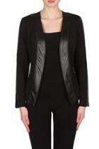  Leatherette Trimmed Jacket