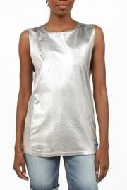  Metallic Distressed Sleevless Top