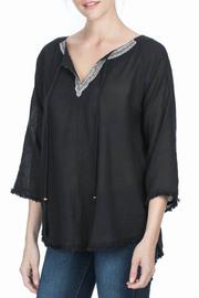  3/4 Sleeve Split Neck Top