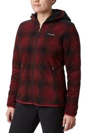  Beet-check-print Fleece Jacket